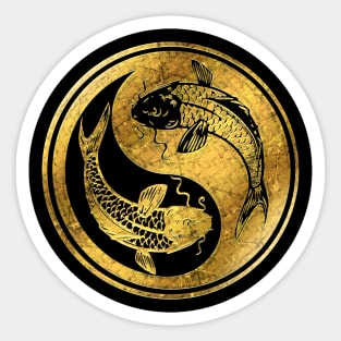 Yin Yang Golden Koi Sticker